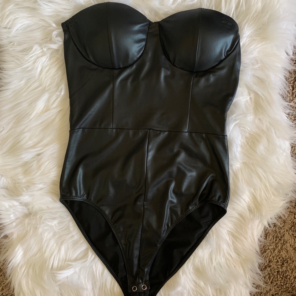 Forever 21 Faux Leather Body Suit